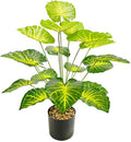 Artificial Caladium Plant with Red and Green Leaves, Red Leaf Artificial Plants Decoration Simulated Bonsai Potted Decor Home Room Party Wedding Office Floor (Light Green(No Flowerpot), 75cm)