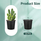 110 Pcs Small Plastic Palnt Pot, 4 5 6 Inch Nursery Pots with Drainage, Seedlings Starter Pots for Plants, Great for Herbs, Cuttings, and Starter Plants (110 pcs,5 inch)