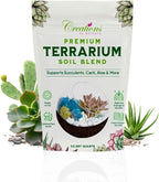Creations by Nathalie Natural Terrarium Growing Medium Well-Draining Mix for Succulents, Cactus & Aloe, Untreated Pine Bark, Canadian Peat & Coarse Sand