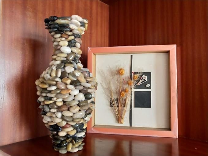 10lb Natural Decorative Polished Mixed Pebbles - Pebbles Polished Gravel,0.5-1.2 inch Small Decorative River Rock Stones for Fresh Water Fish Animal Plant Aquariums, Landscaping, Home Decor etc.