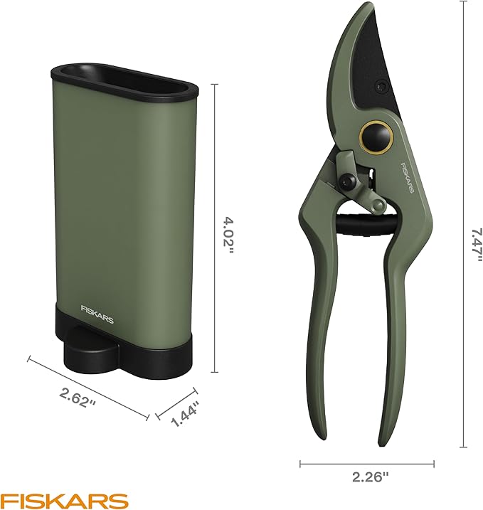 Fiskars Sculptor Plant Pruner, Precision Bypass Shears for Indoor Gardening & Bonsai, Low-Friction Steel Blades for Clean Cuts on Stems, Ergonomic Handle with Easy Lock, 1/2 Inch Capacity