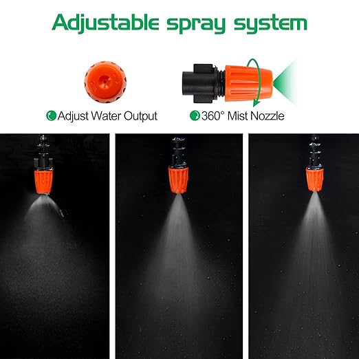 MIXC Irrigation System Greenhouse Watering Systems 1/4 INCH 50FT DIY Auto Drip Irrigation Kit Garden Accessories Automatic Irrigation Equipment for Plants/Lawn