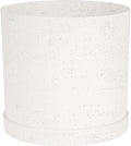 Bloem Mathers 12" Vanilla Bean Round Modern Resin Garden Planter Pot with Drainage Holes and Removable Saucer Tray Included