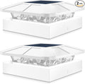 Peasur 4x4 Solar Post Cap Lights Outdoor with 3 Modes, 2 Packs White Fence Light Solar Powered Waterproof for 3.5×3.5/4x4 Wood/Vinyl Posts for Deck Yard Garden Patio Outside