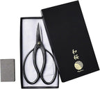 Wazakura Japanese Bonsai Trimming Care Kit Made in Japan - Traditional Bonsai Scissors 7inch(180mm) + Sap Rust Eraser Gift Box Set