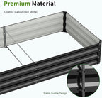 DoCred Galvanized Raised Garden Bed with 87" H Arch Trellis for Climbing Plants, Raised Outdoor Planter Garden Box with Climbing Netting for Gardening, Climbing Vegetables, Flower, Black