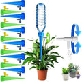 Self Watering Spikes for Indoor Outdoor Plants - 12 Pack Plastic Bottle Garden Drip Irrigation System With Adjustable Control Valve - Automatic Watering Bulbs and Globes