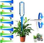 Self Watering Spikes for Indoor Outdoor Plants - 12 Pack Plastic Bottle Garden Drip Irrigation System With Adjustable Control Valve - Automatic Watering Bulbs and Globes