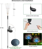 Slyuexu Solar Garden Lights Outdoor Waterproof, 2 Pack 120 LED Solar Firework Lights Decorative Garden Décor Outside for Flowerbed Pathway Party Christmas Decoration, Multicolor
