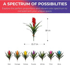 2Pcs Artificial Bromeliad Plants, 18" Fake Hawaiian Ginger Flower,Large Real Touch Faux Tropical Flowers, Lifelike Exotic House Plants for Home Office Indoor Decoration (Red)