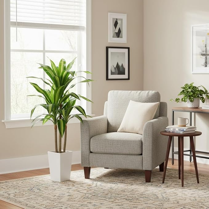 Aveyas 4ft Artificial Dracaena Tree for Home Decor, 4 Feet Real Touch Large Faux Plant Fake Silk Floor Trees with Pot for Indoor Outdoor House Living Room Office (4 ft Tall Including Raised Pot)