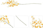 Uonlytech Artificial Oncidium Orchid Fake Flower Stem Orange Silk Simulation DIY Home Vase Decoration for Living Room Table Party Festive Adornment