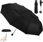 Chair Umbrella with Universal Clamp, Double Canopy Sunshade, Adjustable 360° Swivel, UPF 50+ UV Protection, Clip On Umbrella for Beach Chair, Camping Chair Patio, Stroller, Wheelchair Golf Cart 100cm/39.4in