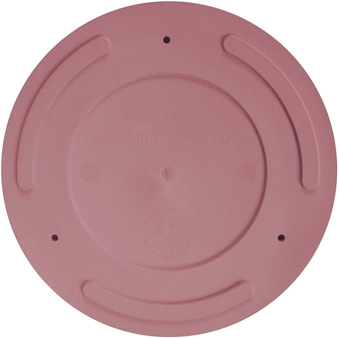 Bloem Mathers 6" Dusty Rose Round Modern Resin Garden Planter Pot with Drainage Holes and Removable Saucer Tray Included