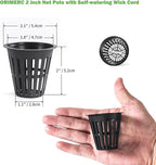 ORIMERC 2 inch Net Pots for Hydroponics Plants, 100 Pack Net Cups with Watering Rope & Plant Labels, for Hydroponic Supplies Aquaponics Vegetable Garden Growing Baskets Nursery Slotted Mesh tower Pots