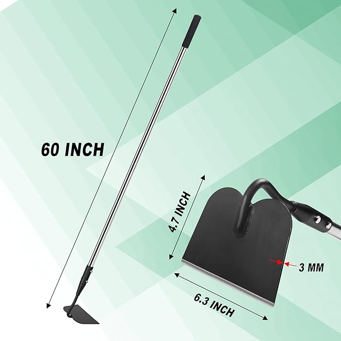 YEELOR Garden Hoe, Long Handle Hoe Garden Tool with Non-Slip Soft Grip, 56-Inch Stainless Steel Handle, Heavy Duty Hoe with Durable Blade, for Digging Loosening Weeding Planting