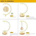 YY YEARCHY Awesomes Terrarium Ornament Display Stand Metal Stand Air Plant Stand Flower Pot Stand Holder Iron Pothook Stand for Hanging Glass Terrarium Globe Ball (1, Bright Gold)