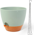 GARDIFE Large Hanging Planter, 12 inch Hanging planters for Indoor. Outdoor Plants, Self Watering Plant Pot, Plant Hanger, Green