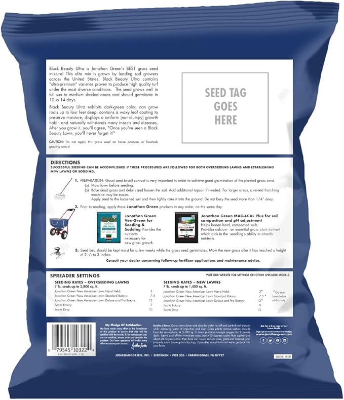 Jonathan Green (10322) Black Beauty Ultra Grass Seed - Cool Season Lawn Seed (7 lb)