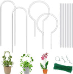12 Pack Clear Acrylic Plant Trellis for Potted Plants Indoor Outdoor - Thickened U-Shaped & Round Small Trellis for Climbing Plants - Plant Support Stakes for Houseplant Flower Hoya Pothos Vine Ivy