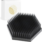 Wazakura Japanese Black Hexagon Ikebana Kenzan Flower Holder 2.6 in (68 mm), Made in Japan Floral Arranging Pin Frog Tool
