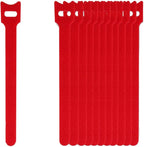 California JOS 60 PCS 6 Inches Reusable Cable Ties, Wire Ties, Cord Organizer, Cable Organizer, Adjustable Cable Management - Red