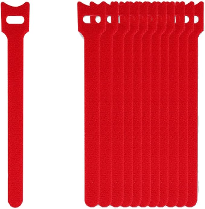 California JOS 60 PCS 6 Inches Reusable Cable Ties, Wire Ties, Cord Organizer, Cable Organizer, Adjustable Cable Management - Red