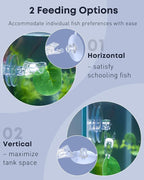 Pawfly 12 Pcs Aquarium Suction Cups with Clips, Plant Leaf Seaweed Clip, Fish Tank Accessories, Aquarium Suction Cup Clips, Clear Plastic Fish Feeding Tool, Underwater Fish Feeder, Veggie Feed Holder