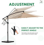 NEWBULIG 10FT Patio Umbrella, Offset Cantilever Outdoor Patio Table Umbrella, UV Protection, Fade Resistant Fabric, Easy Tilt Adjustment for Pool, Deck, Garden, Backyard