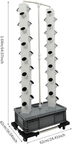 Hydroponic Growing System, 56-Plant Hydroponic Tower Outdoor Indoor Garden Vertical Planter Germination Kit with Water Pump, Intelligent Water Circulation & Timer Herb Garden kit for Gardening Lover