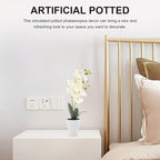 Ciieeo Artificial Butterfly Orchid Potted Plant White Faux Flower Bonsai Simulation Indoor Artificial Plants for Home Decor Living Room Table Ornament