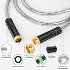 Garden Hose 100ft, Heavy Duty Stainless Steel Water Hose with 10 Functional Nozzles, No Kink, Lightweight and Flexible, Easy to Use and Store, Strong and Sturdy, Suitable for Yard and Lawn