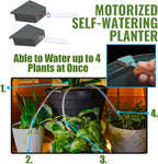 Motorized Self Watering Plant Pots for Indoor Plants, 1.25 Gallon Automatic Planter with Programmable Pump, LED Indicator for Office Decor & Gardening