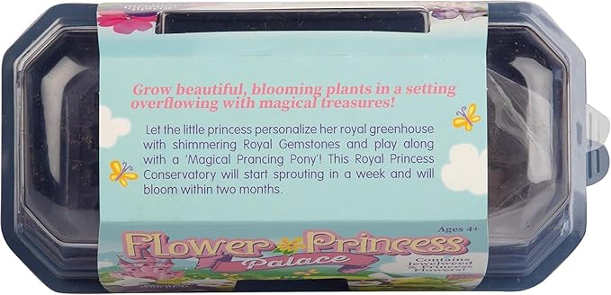 Grow Your Own Flower Princess Palace Terrarium Starter Kit - Blooming Jewelweed & Princess Flowers, Includes Pony, Royal Gems & Complete Supplies to Start Growing in a Week