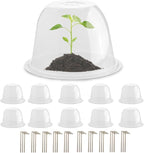 10" D × 6.7" H Plant Protectors from Animals, Garden Cloches for Seedlings Nursery Pots, Durable Humidity Domes with Ventilation Holes, Clear Plant Covers, Mini Greenhouse for Plants 10-Pack