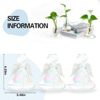 XXXFLOWER Plant Propagation Station,Angel Glass Terrarium Plant Starter Vases for Plant Cuttings Set of 3 Flower Vase for Hydroponics Plants Gifts for Plant Lovers Office Desk Decor