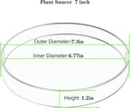 2 Pack 7 inch Plant Saucer Drip Tray, Heavy Sturdy Plastic Planter Flower Pot Drainage Tray Plate Saucers for Indoor Outdoor Garden, Plant Water Drip Trays for pots Base (7", Creamy White)