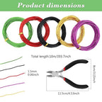 4 Roll Bonsai Wire,with Hand Plier Aluminum Bonsais Training Wire Anodized Aluminum Bonsai Wire Tools for Fine Trunk & Branch Control(Size:5 Roll)