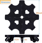 20 Inch Plant Caddy With Wheels - Heavy Duty Outdoor Indoor Rolling Plant Stand With Casters Black Plant Dolly Large Potted Planter Cart For Big Flower Pots Plants Pots, Heart Shaped Garden Pot Mover
