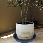 2 Pack of 14 inch Plant Saucers Bird Bath Bow Round, Plastic Plant Saucer Tray for Pots, White Planters for Indoor Plants, Plant Trays for Planter 12-15" (14", Blue)