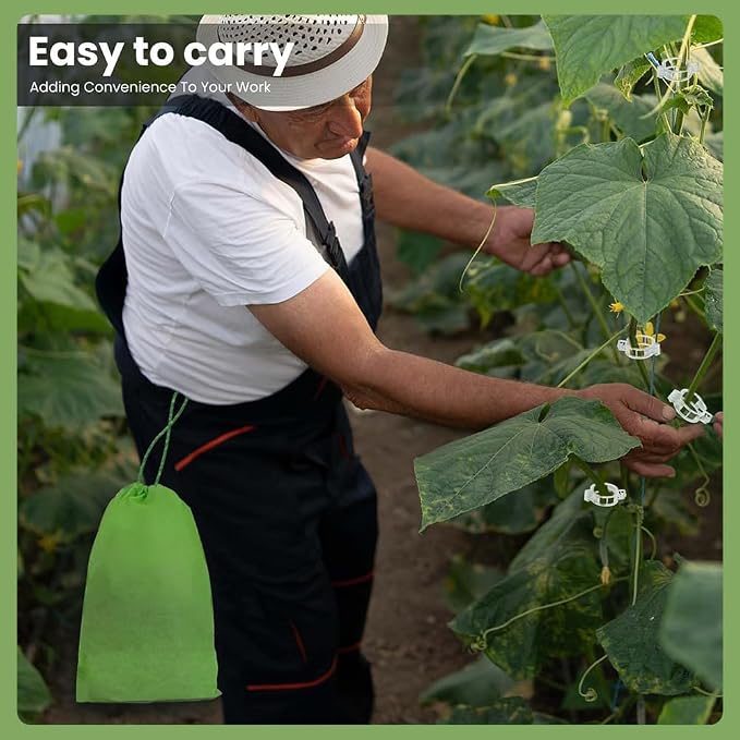 100pcs Plant Support Clips for Climbing Plants, Reusable Plastic Trellis Clips for Tomato, Grape Vine, Vegetables, Garden Fixing Clips (300, Black)