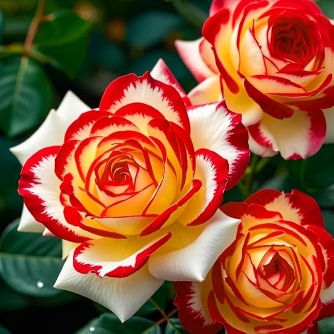 100pcs Rare Twin Red White Rose Color Rose Seeds for Planting, Non-GMO Ground Cover Flower Seeds, Heirloom Rare Garden Flowers in Outdoors
