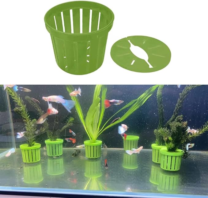 4 Pack Aquarium Plant Holder Fish Tank Plants Pots Anti-Floating Aquarium Plant Weights Aqua Soil Container for Echinodorus Bleheri Live Freshwater Plants Substrate Tabs Fertilizer Stratum
