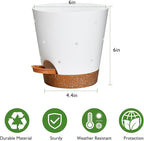 Vanslogreen Orchid Pots with Holes, 6 Inch Self Watering Orchid Pot 2 Pack Plastic Plant Pots for Orchid, Flower (White+Brown)