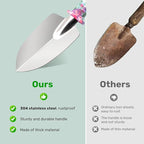 Garden Tool Set, 17-Piece Garden Tools with Floral Print, 304 Stainless Steel Garden Tools Set, Gardening Kit Gardening Gifts for Women, Purple