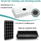 RooTrimmer 10-Pack XL Seed Starter Tray with Dome – 24 Large 2" Cells per Seedling Starter Trays (Total 240 Cells), Seed Growing Tray with Humidity Lids for Greenhouse Home Plant Propagation