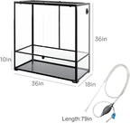 REPTI ZOO Large Reptile Paludarium Tank, Vertical Reptile Terrarium Wide & Tall Amphibian Tank with Top Screen Ventilation (36" W X 18" D X 36" H (Paludarium))