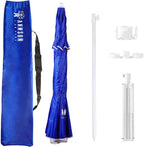 AMMSUN Shade Umbrella, Premium Portable Umbrella with Stand, 6.5ft Lightweight Free Standing Canopy for Sporting Games, Adjustable Instant Sun Protection and Easy to Carry, Blue