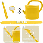 Watering Can for Indoor & Outdoor Plants, Plant Watering Can with Stainless Steel Shower Head, 1 Gallon Plastic Watering Can for Garden, Flowers, Vegetable, Greenhouse