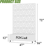 Casaphoria Metal Raised Garden Bed with Trellis and Wheels, 72"x47"x16" Arched Planter Box for Climbing Plants, Vegetables & Vines, Features Drainage Holes and Privacy Screen, White-Star